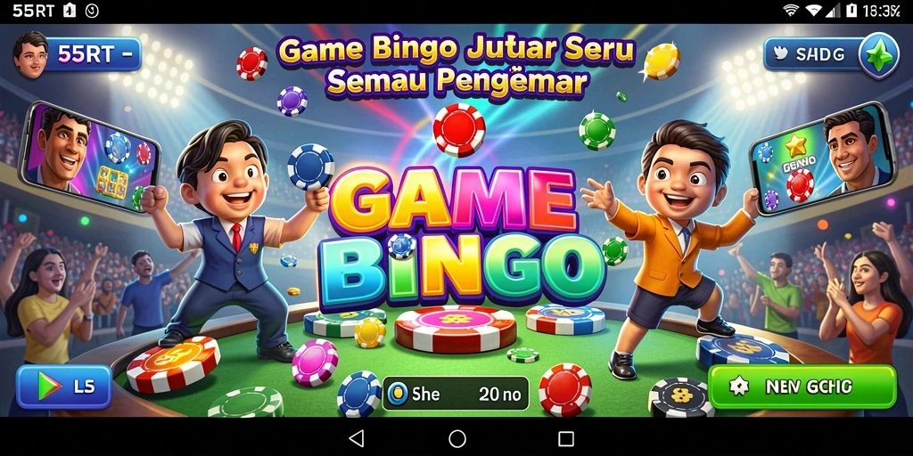 Tampilan gameplay menarik dari 55RT dengan suasana Bingo.