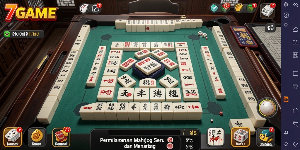 Tampilan gameplay Mahjong yang seru di 7GAME.