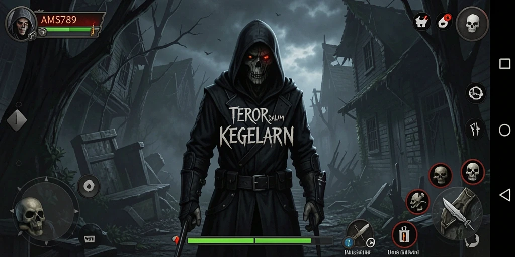 Tangkapan layar menampilkan momen menegangkan dari game Horror.