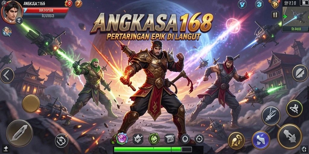 Gameplay intens dengan aksi pertempuran hebat di ANGKASA168.