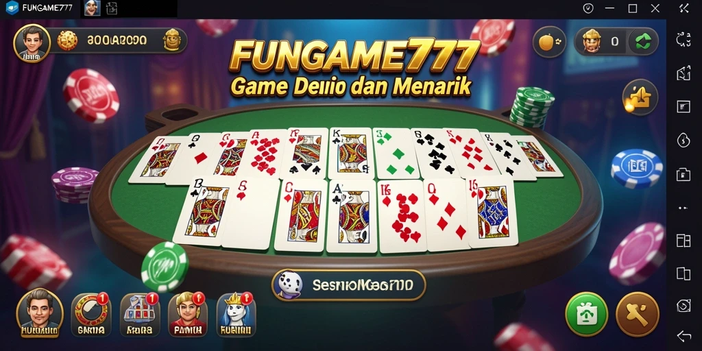 Screenshot gameplay FUNGAME777 yang menampilkan keseruan permainan Domino.