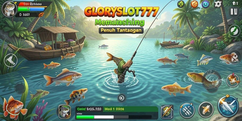 Tangkapan ikan berwarna-warni dalam gameplay GLORYSLOT777.