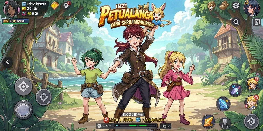 Tampilan permainan seru dan menarik di IN22 dengan karakter Anime.