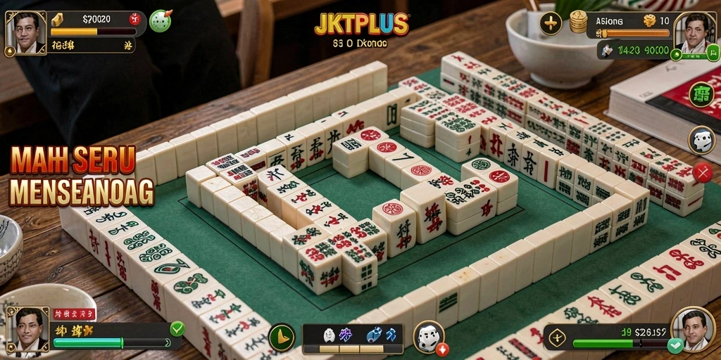 Screenshot JKTPLUS menampilkan gameplay Mahjong yang menarik dan interaktif.