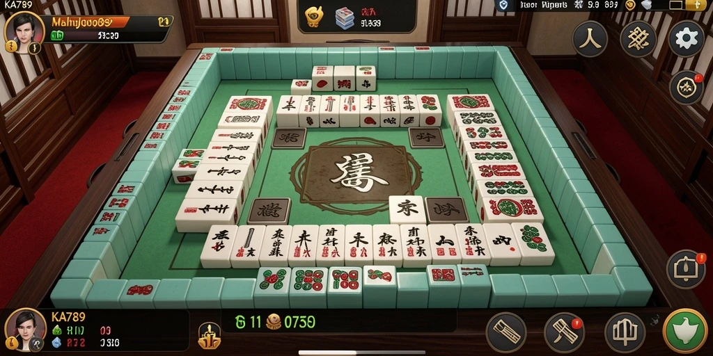 Tampilan gameplay seru dalam KA789 dengan elemen Mahjong yang menarik.