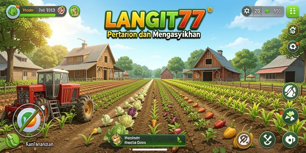 Tangkapan layar utama LANGIT77 menampilkan aksi seru bertani.