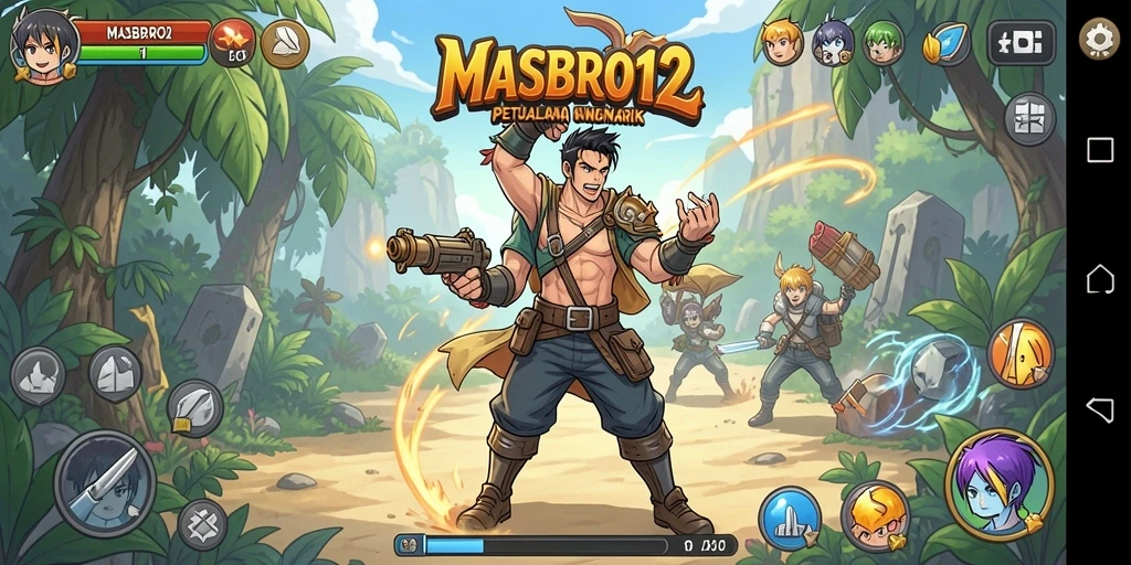 Tampilan gameplay seru dan menakjubkan dalam <strong>MASBRO12</strong> dengan karakter anime favorit.