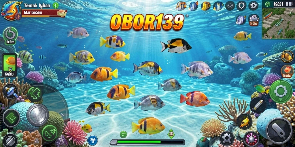 Screenshot gameplay OBOR138 menampilkan aksi Tembak Ikan yang seru.