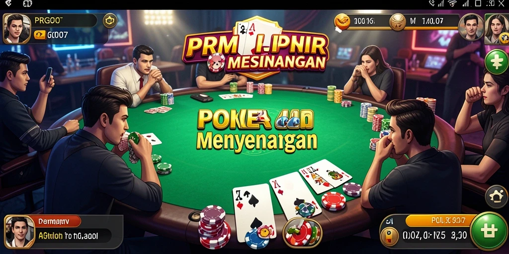 Screenshot utama PRG007 menampilkan gameplay poker yang seru.