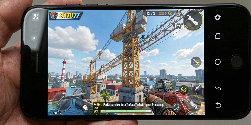 Tampilan gameplay SATU77 dengan menara yang menghadang gelombang musuh.