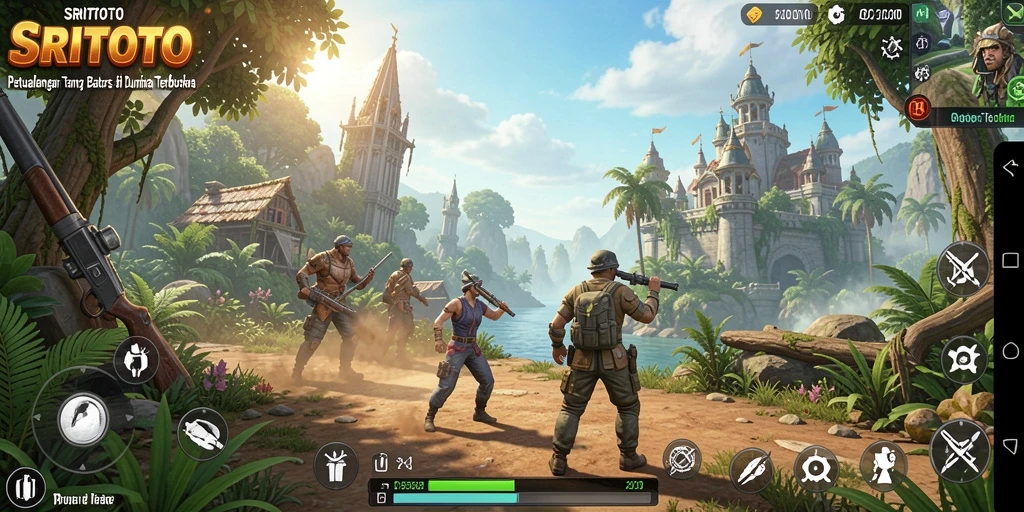 Tangkapan layar gameplay SRITOTO menampilkan keindahan dunia terbuka.