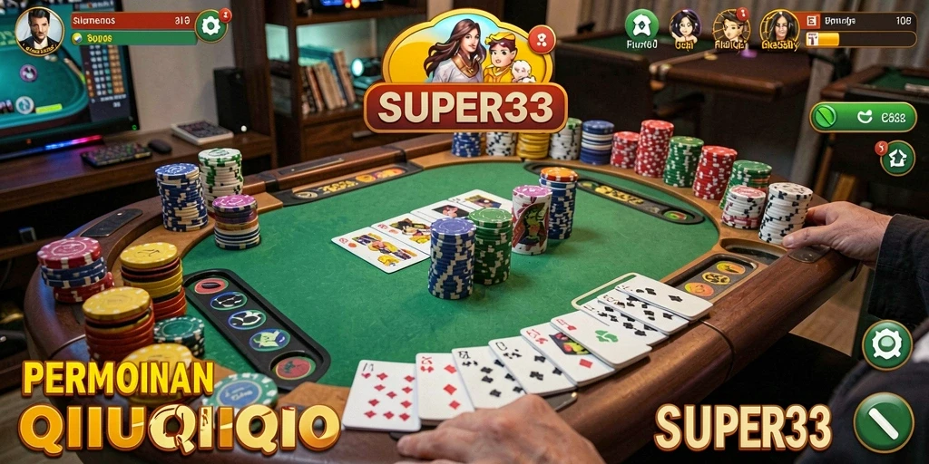 Menampilkan gameplay <strong>SUPER33</strong> yang mendebarkan dan penuh strategi QiuQiu.