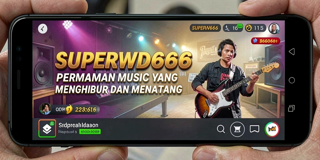 Tampilan gameplay <strong>SUPERWD666</strong> yang seru dan interaktif saat memainkan musik.