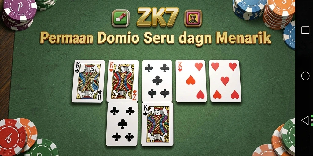 Screenshot gameplay ZK7 menampilkan aksi seru permainan Domino.